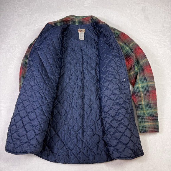 Sports Afield Mens Medium Plaid Shirt Quilted Lined Flannel Workwear Vtg Holiday - Picture 3 of 7